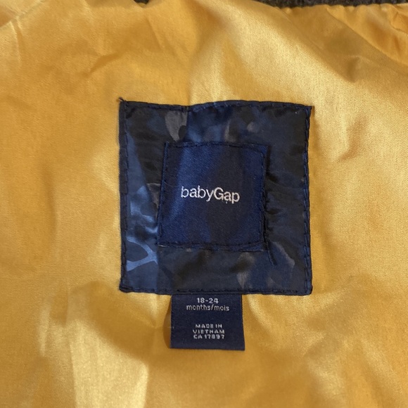 BabyGap 2 in one blue and grey jacket. Inside jacket navy with skeleton pattern - Picture 3 of 5